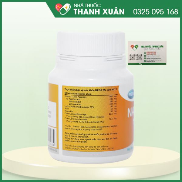 Nat C 1000 - Hỗ trợ cung cấp vitamin C cho cơ thể, tăng cường sức đề kháng